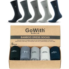 Gowith 5'li Bambu Likralı Dikişsiz 200 İğne Yıkamalı Esnek Sıkmayan Kaliteli Elegance Kutulu Renkli Soket Erkek Çorabı 3558