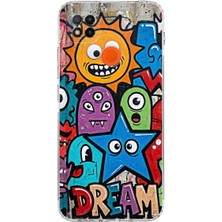 PrintiFy Redmi 10A ile Uyumlu Grafiti Dream Street Tasarımlı Şeffaf Silikon Kılıf