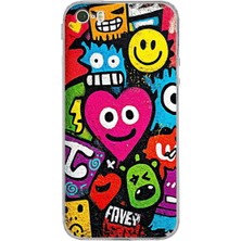 PrintiFy iPhone 5s ile Uyumlu Grafiti Aşk Tasarımlı Şeffaf Silikon Kılıf