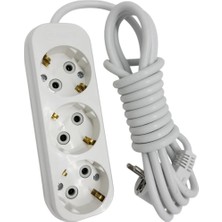 Makel 3 Lü 5 Metre Topraklı Grup Priz Beyaz