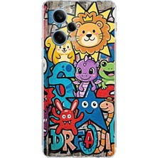 PrintiFy Redmi Note 12 Pro 5g ile Uyumlu Grafiti Star Team Tasarımlı Şeffaf Silikon Kılıf