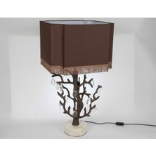 Mikasa Moor Antik Bronz Taşlı Kahv Masa Lambası 65X45CM