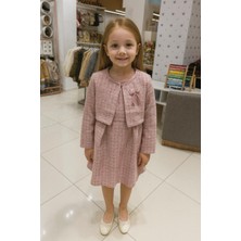 Ugly Duck 03-12 Yaş Arası Şanel Kumaş Elbise Ceket Takım - Pembe