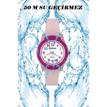 Çocuk Kol Saati Su Geçirmez Rodium Analaog (8817)-(PEMBE-FUŞYA)