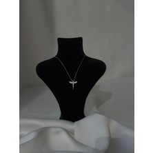 NB Steelora Zirkon Kolye Silver Renk 45 cm