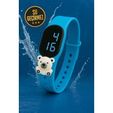 Çocuk Kol Saati Dokunmatik LED Su Geçirmez Mavi Ayıcık (Akıllı Saat Değildir)