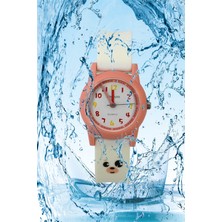 Çocuk Kol Saati Su Geçirmez Rodium Analaog (2210) (Krem-Pudra)