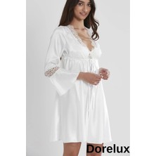 Dorelux Saten Gecelik Sabahlık Pijama Takım Şort Takım 6'lı Gelin Çeyiz Seti 1002