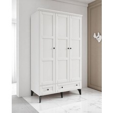 Miracool Karin Beyaz 3 Kapılı Dolap / Gardrop / %100 Mdf