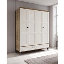 Miracool Karin 4 Kapılı Dolap / Gardrop / %100 Mdf / Çam-Aytaşı