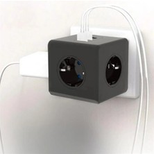 Isıya Dayanıklı Termal Akım Korumalı ve Çocuk Korumalı 3 Priz Girişli 3 USB Girişli Küp Priz (4887)