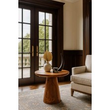 Doğal Ahşap Orta Sehpa Meşe Renk Modern Form