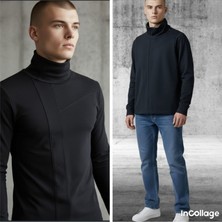 Black Steel Balıkçı Yaka Modelli Sweatshırt