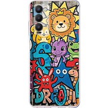 PrintiFy Tecno Camon 18P ile Uyumlu Grafiti Star Team Tasarımlı Şeffaf Silikon Kılıf