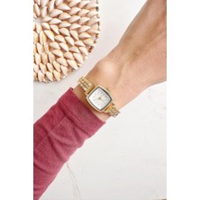 Oqqo Lyra Beyaz Kadran Gold Kordon Kadın Kol Saati