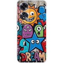 PrintiFy Oppo A60 ile Uyumlu Grafiti Dream Street Tasarımlı Şeffaf Silikon Kılıf