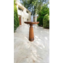 Açık Ceviz Tekli Mantar Sehpa – Doğal Ahşap Yan Sehpa Tasarımı