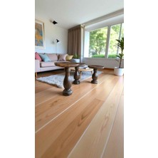 Ceviz Renk Mantar Sehpa Takımı 3’lü Ahşap Yan Sehpa Seti