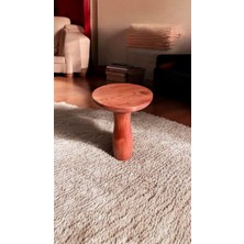 El Yapımı Maun Renk Doğal Doğal Ahşap Yan Sehpa Tekli