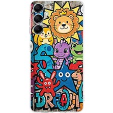 PrintiFy Samsung Galaxy M15 ile Uyumlu Grafiti Star Team Tasarımlı Şeffaf Silikon Kılıf