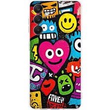 PrintiFy Samsung Galaxy A26 ile Uyumlu Grafiti Aşk Tasarımlı Şeffaf Silikon Kılıf