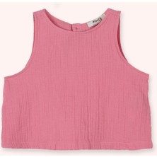 Panço Kız Çocuk Yumuşak Dokulu Fuşya Bluz