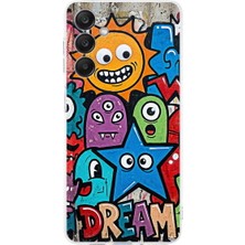 PrintiFy Samsung Galaxy A25 ile Uyumlu Grafiti Dream Street Tasarımlı Şeffaf Silikon Kılıf