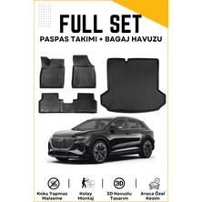 Ko Kaliteoto Audi Q4 E-Tron 2021 Model Birebir Uyumlu Bagaj Havuzu+Paspas Setii