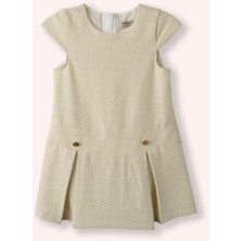 Panço Kız Çocuk Yeşil Tüvit Elbise