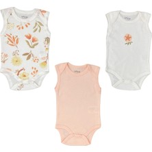 Tiffany Baby Kız Bebek Flower Garden 3'lü Atlet Badi Set Ekru 15009