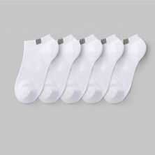 Bgk Unisex Düz Spor Patik Çorap Yıkanmış Pamuk - Poliamid - Elastan - Poliester 5'li Dinlendirici Etkili