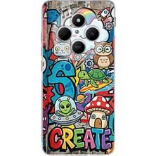 PrintiFy Redmi 14C ile Uyumlu Grafiti Create Art Tasarımlı Şeffaf Silikon Kılıf
