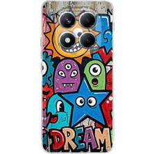 PrintiFy Redmi Note 14 Pro 5g ile Uyumlu Grafiti Dream Street Tasarımlı Şeffaf Silikon Kılıf