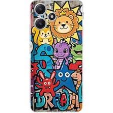 PrintiFy Redmi 12 ile Uyumlu Grafiti Star Team Tasarımlı Şeffaf Silikon Kılıf