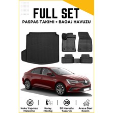 Ko Kaliteoto Renault Megane 4 Sedan 2018-2019-2020-2021 Model Sol Cepli Birebir Uyumlu Bagaj Havuzu+Paspas Setii