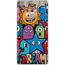 PrintiFy Samsung Galaxy Note 9 ile Uyumlu Grafiti Dream Street Tasarımlı Şeffaf Silikon Kılıf