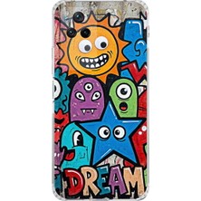 PrintiFy Poco F4 ile Uyumlu Grafiti Dream Street Tasarımlı Şeffaf Silikon Kılıf