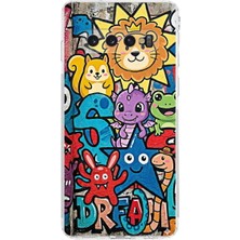 PrintiFy Samsung Galaxy S10E ile Uyumlu Grafiti Star Team Tasarımlı Şeffaf Silikon Kılıf