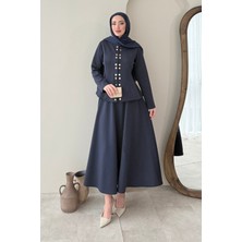 Tesettür Diyarı Monarch Ceket-Etek Scuba Tesettür Takım- Lacivert