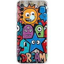 PrintiFy Redmi Note 8 ile Uyumlu Grafiti Dream Street Tasarımlı Şeffaf Silikon Kılıf