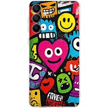 PrintiFy Samsung Galaxy A17 ile Uyumlu Grafiti Aşk Tasarımlı Şeffaf Silikon Kılıf