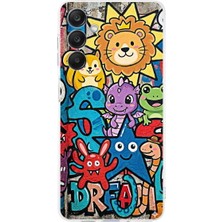 PrintiFy Samsung Galaxy A26 ile Uyumlu Grafiti Star Team Tasarımlı Şeffaf Silikon Kılıf