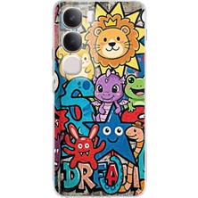 PrintiFy Vivo Y19S ile Uyumlu Grafiti Star Team Tasarımlı Şeffaf Silikon Kılıf