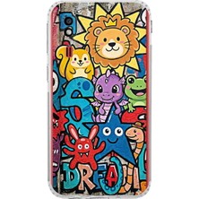 PrintiFy Samsung Galaxy A2 Core ile Uyumlu Grafiti Star Team Tasarımlı Şeffaf Silikon Kılıf