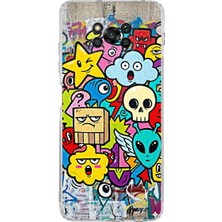 PrintiFy Poco X3 Pro ile Uyumlu Grafiti Doodle Tasarımlı Şeffaf Silikon Kılıf