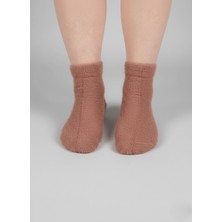 Balkonda Kadın Çorap Patik 2'li Paket Parfümlü Yumuşak Dikişsiz Mikrofiber Sıcak Tutar Koyu Lacivert & Tarçın