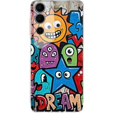 PrintiFy Tecno Pova Neo 2 ile Uyumlu Grafiti Dream Street Tasarımlı Şeffaf Silikon Kılıf