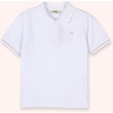 Panço Erkek Çocuk Beyaz Polo Yaka Tişört