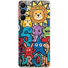 PrintiFy Samsung Galaxy A17 ile Uyumlu Grafiti Star Team Tasarımlı Şeffaf Silikon Kılıf