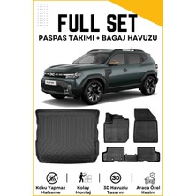 Ko Kaliteoto Dacia Duster 4x4 2023-2024-2025 Model Birebir Uyumlu Bagaj Havuzu+Paspas Setii